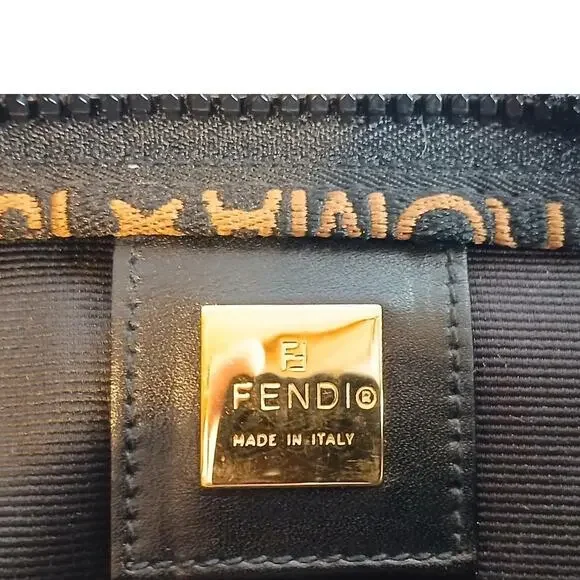 Authentic Fendi Mini Roma Black Canvas Tote Bag Vintage - Picture 6 of 16